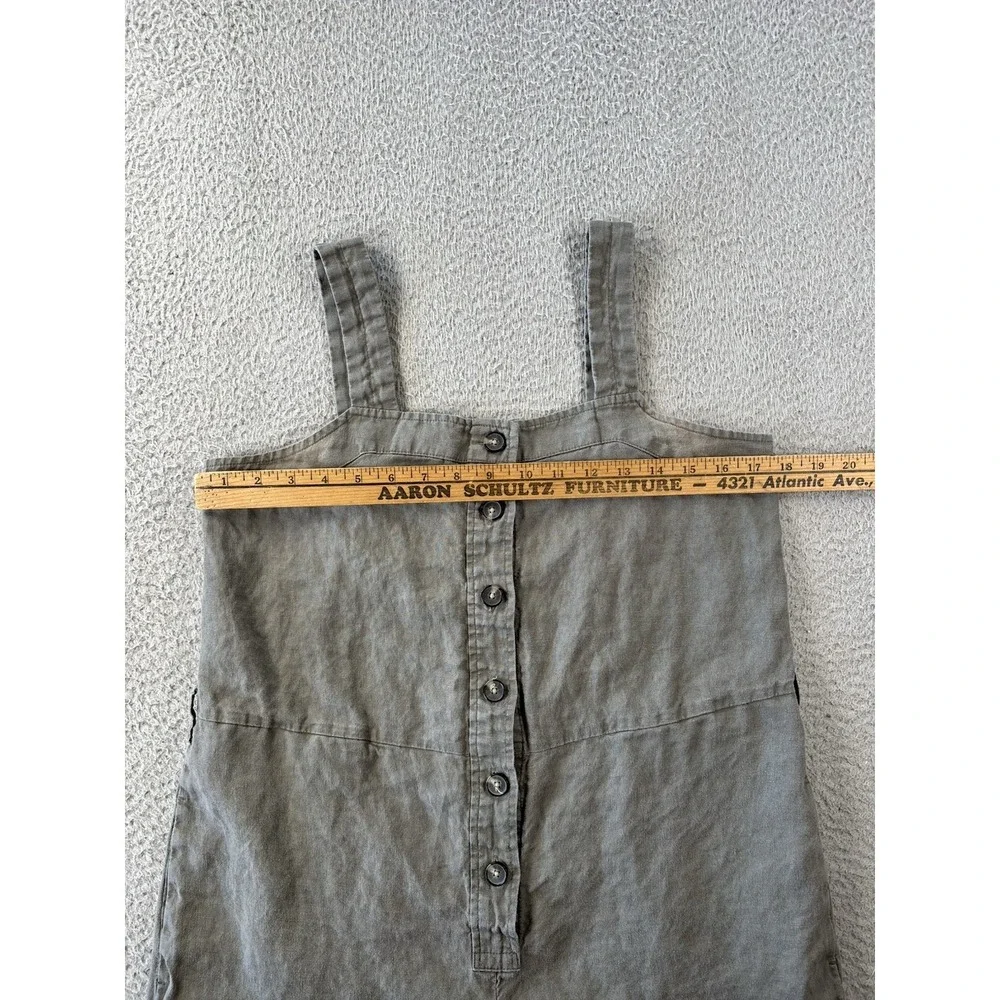 Everlane Linen Picnic Jumpsuit Size 6 Green Sleeveless Wide Leg *Flaws